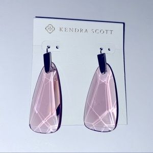 NWT Rhodium Clear Violet Glass Maize Drop Earrings